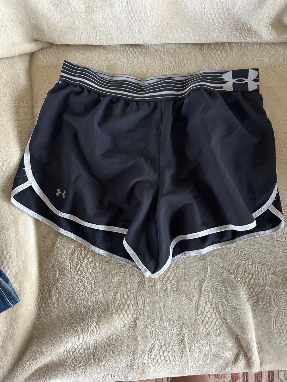 Under Armour Black Women’s Athletic Shorts with Striped Waistband